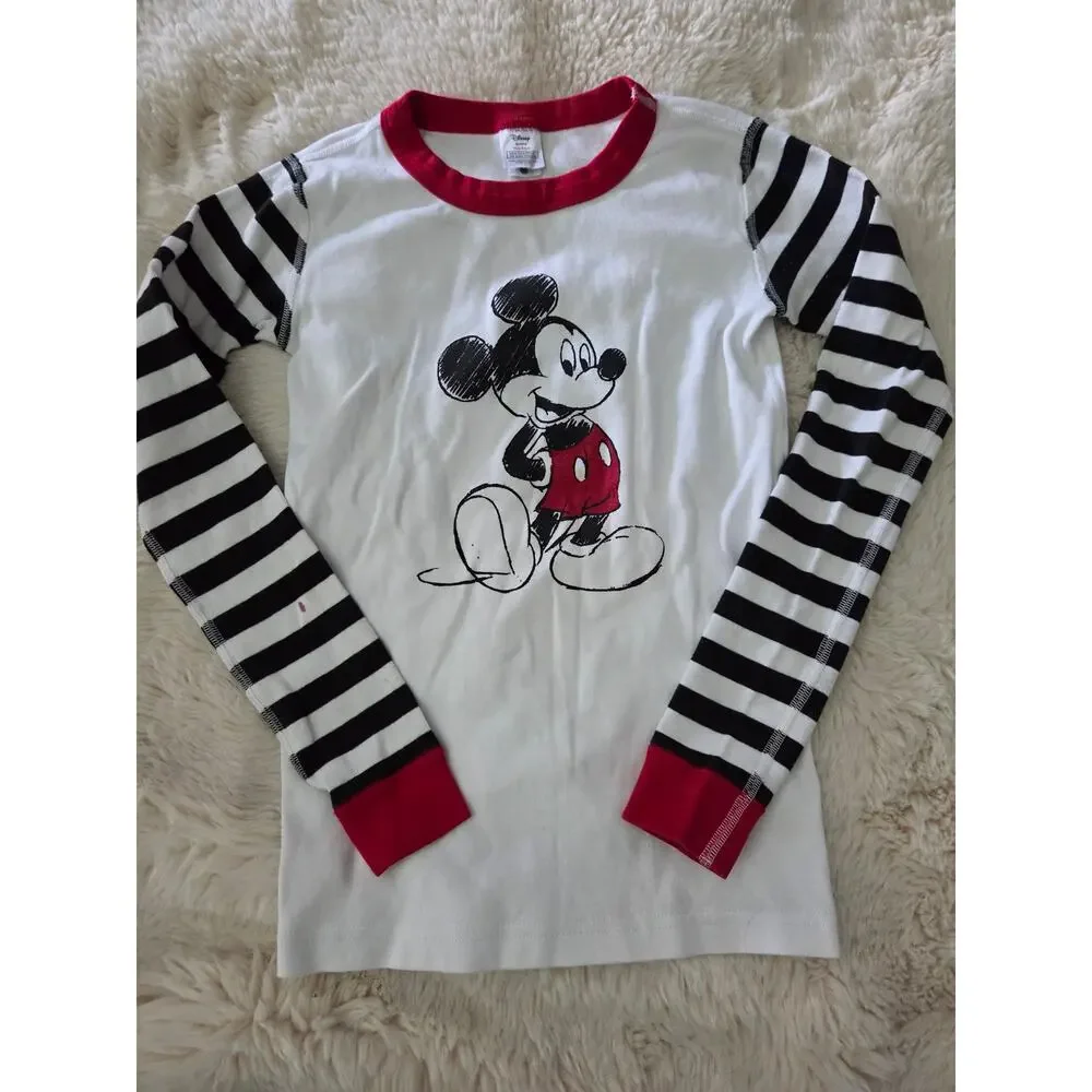 Hanna Andersson Disney Collection Mickey Mouse Stiped Snug fit 2 piece Pjs 12